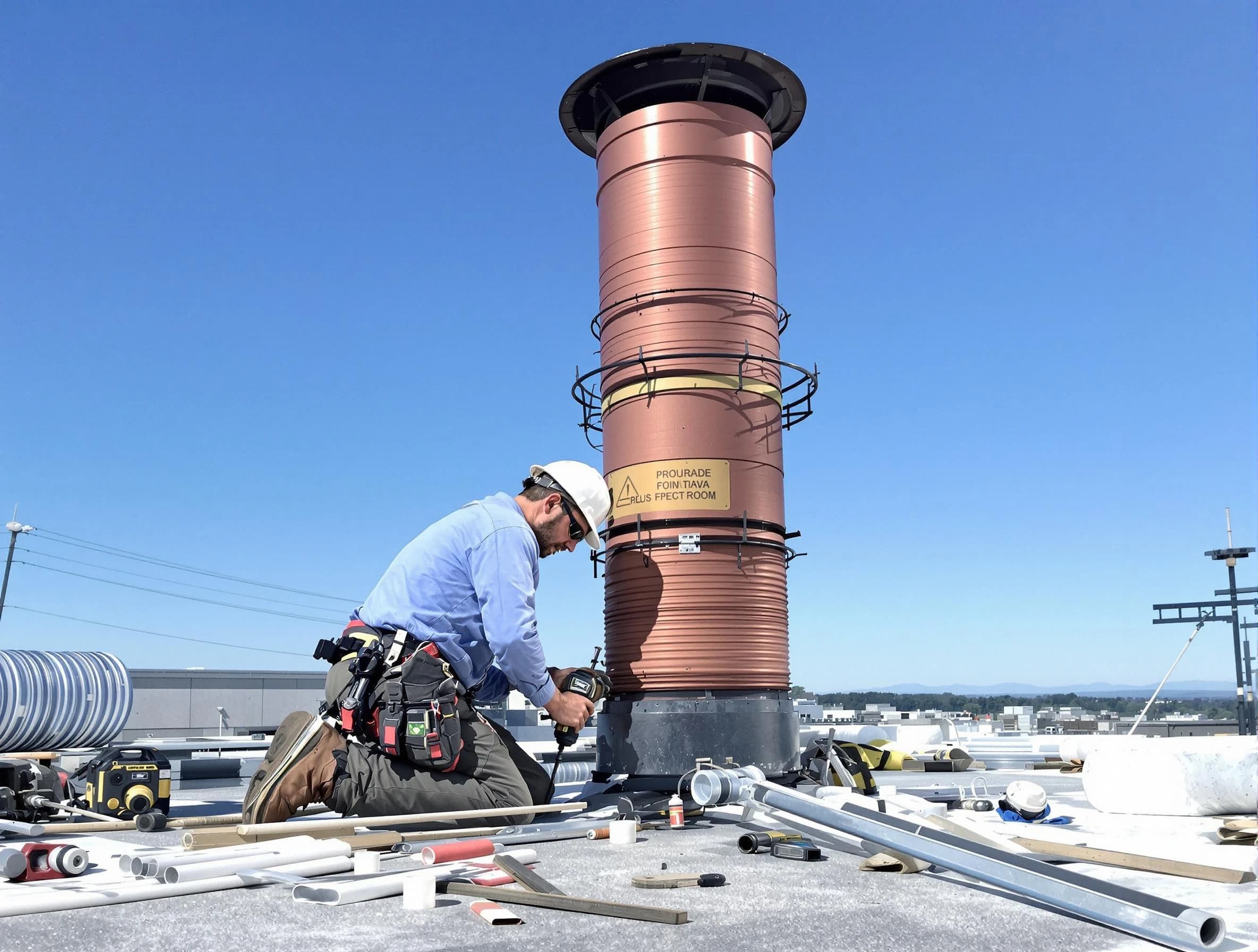 Installed chimney liner by North Providence Chimney Sweep in North Providence, RI