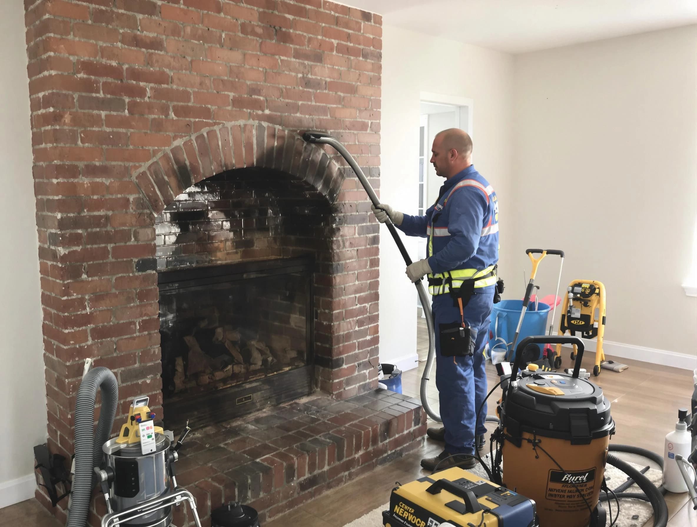 North Providence Chimney Sweep expert performing detailed chimney sweep in North Providence, RI