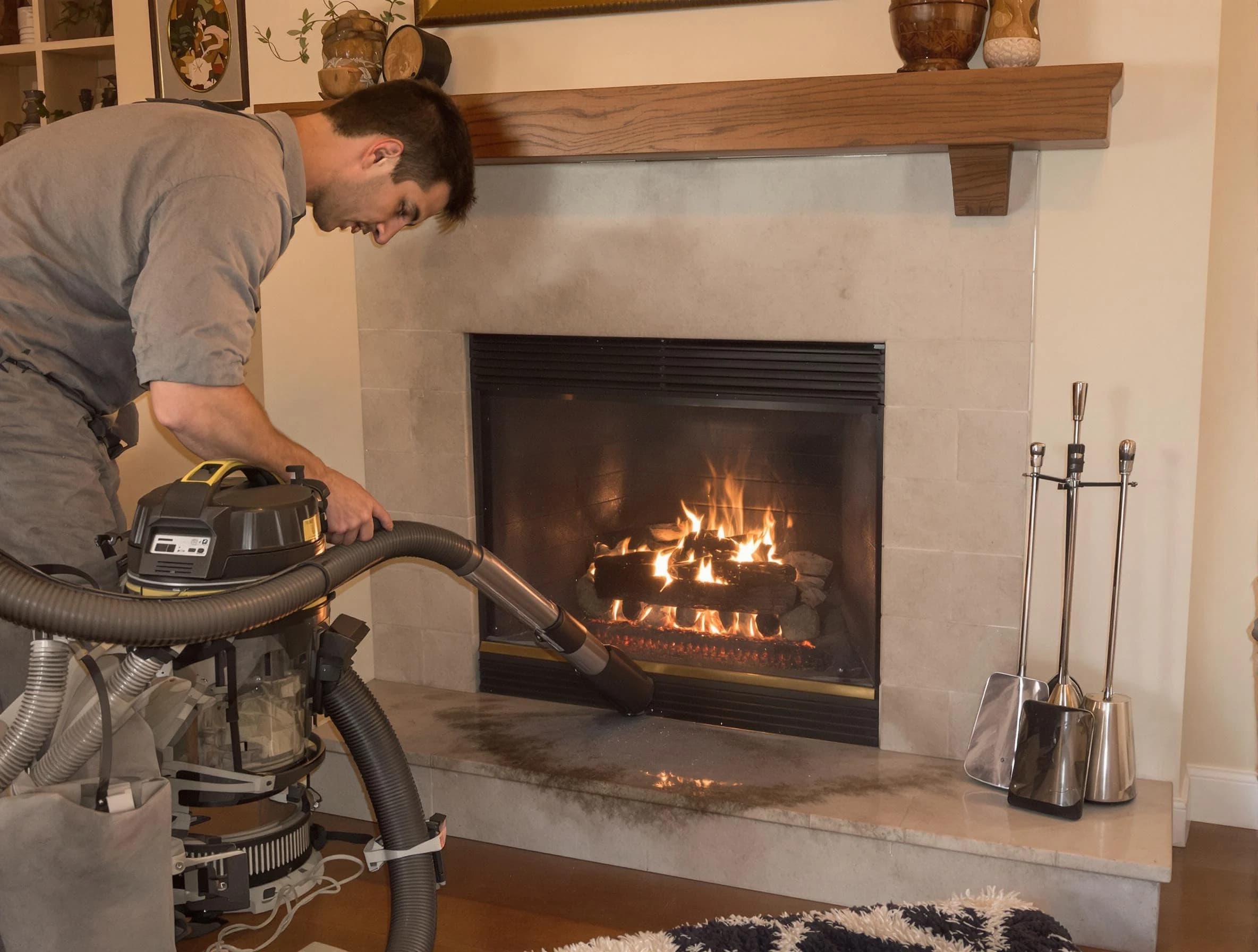 Routine fireplace upkeep by North Providence Chimney Sweep in North Providence, RI