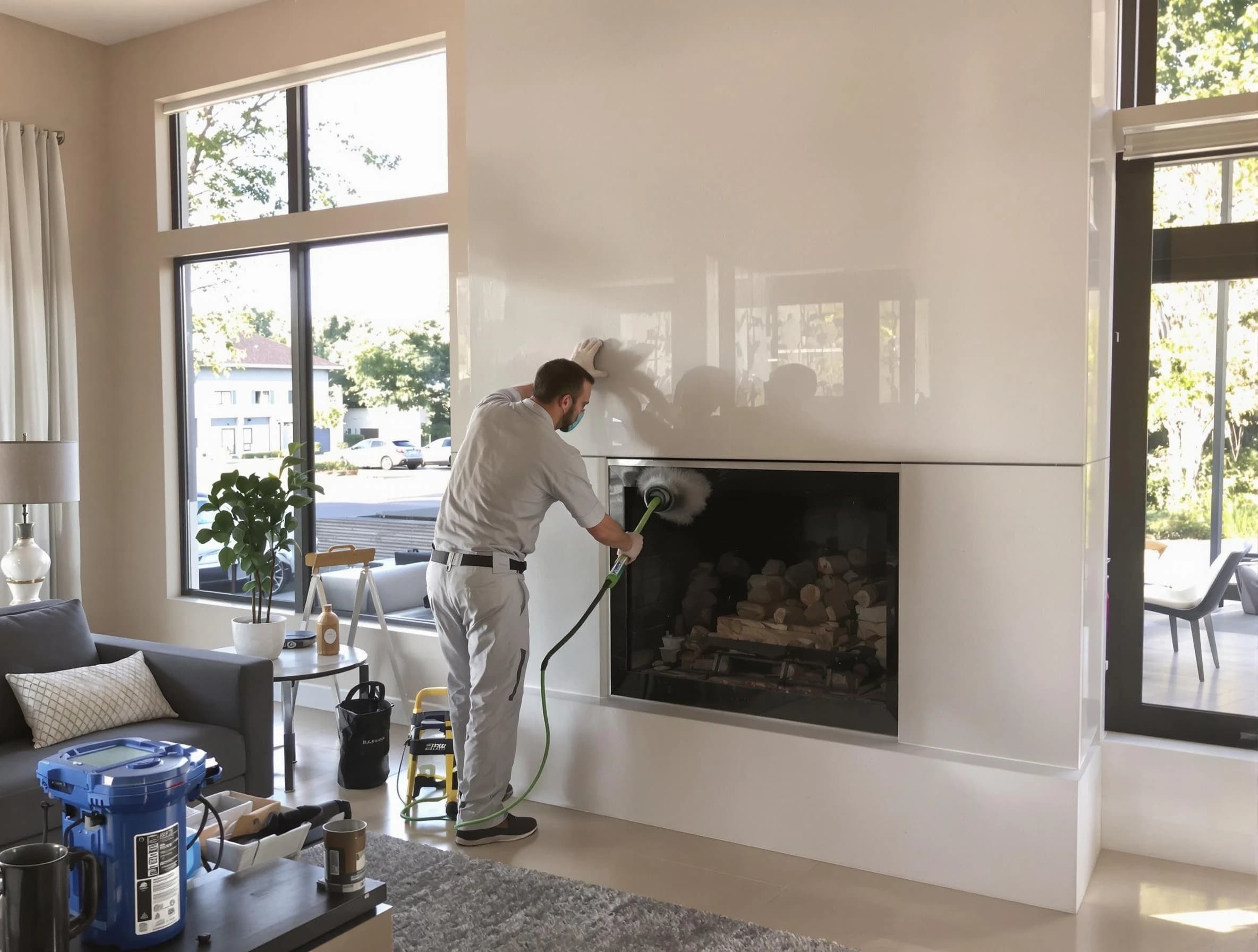 North Providence Chimney Sweep performing thorough soot removal in North Providence, RI