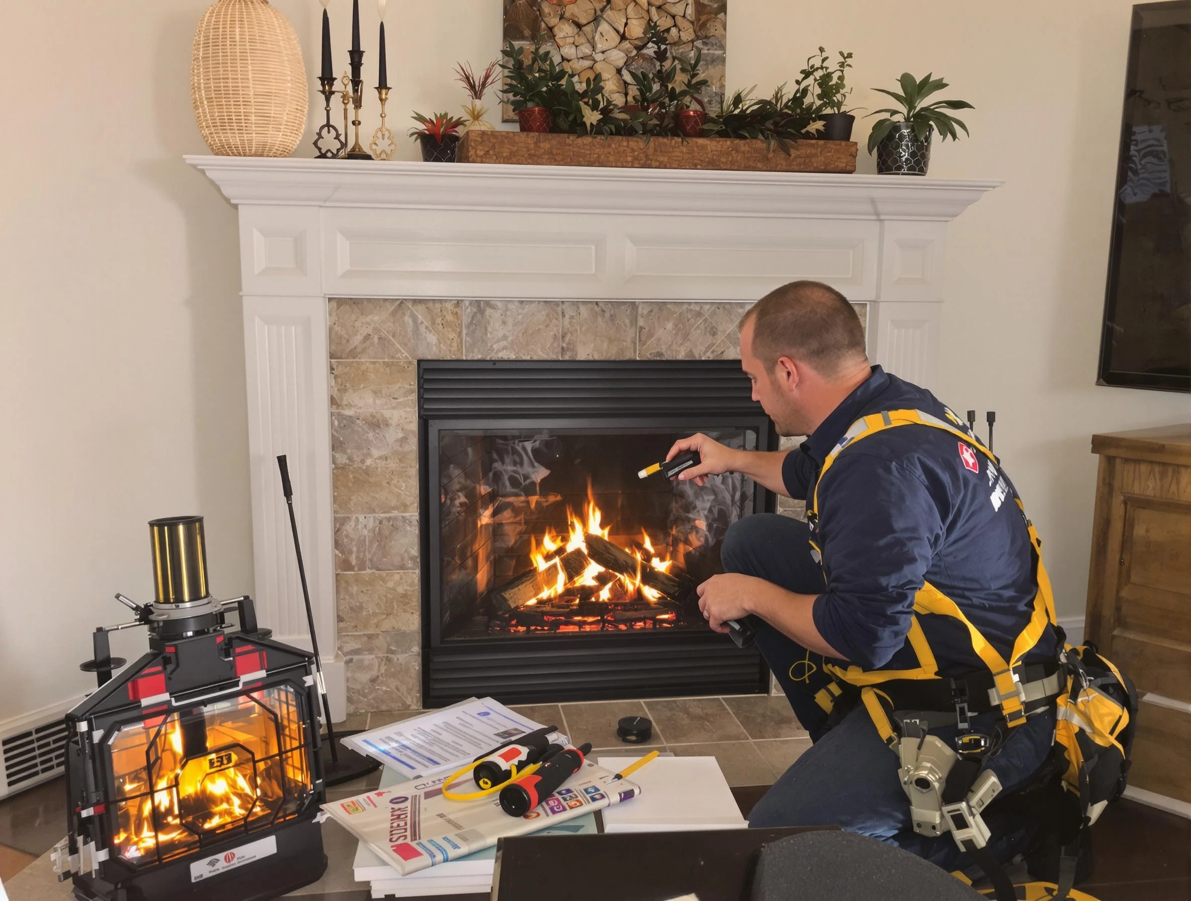 Safety-focused fireplace inspection by North Providence Chimney Sweep in North Providence, RI